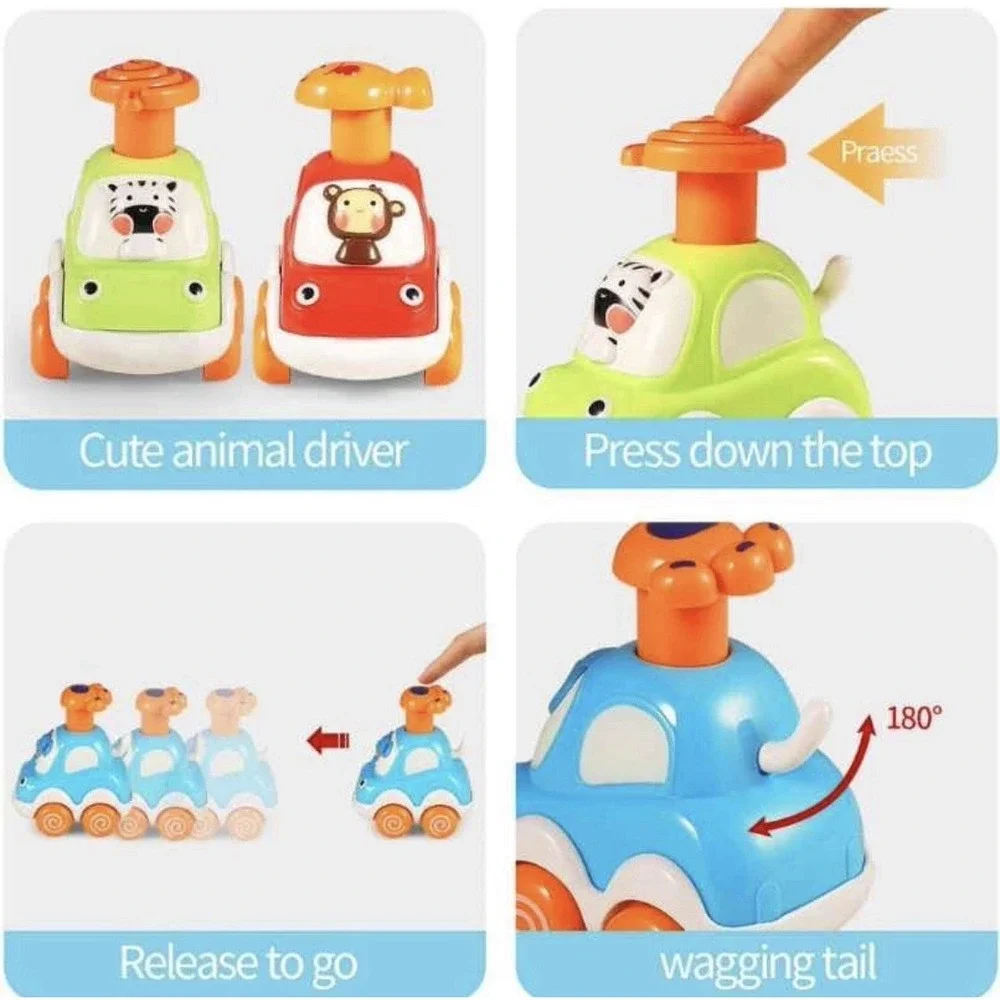 🆕 Push & Go‎ Animal Cars – Set of 4 (Toddlers)